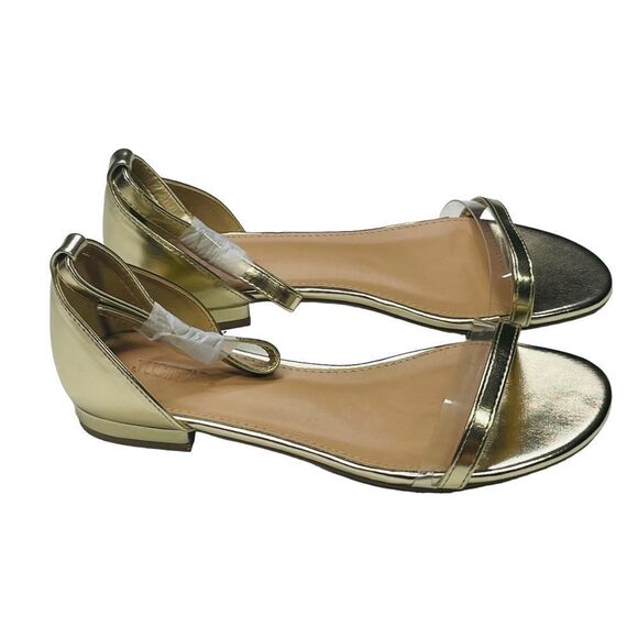 NIB JustFab Gold Gabbi Minimalist Sandals - Size 6.5 - Picture 9 of 16